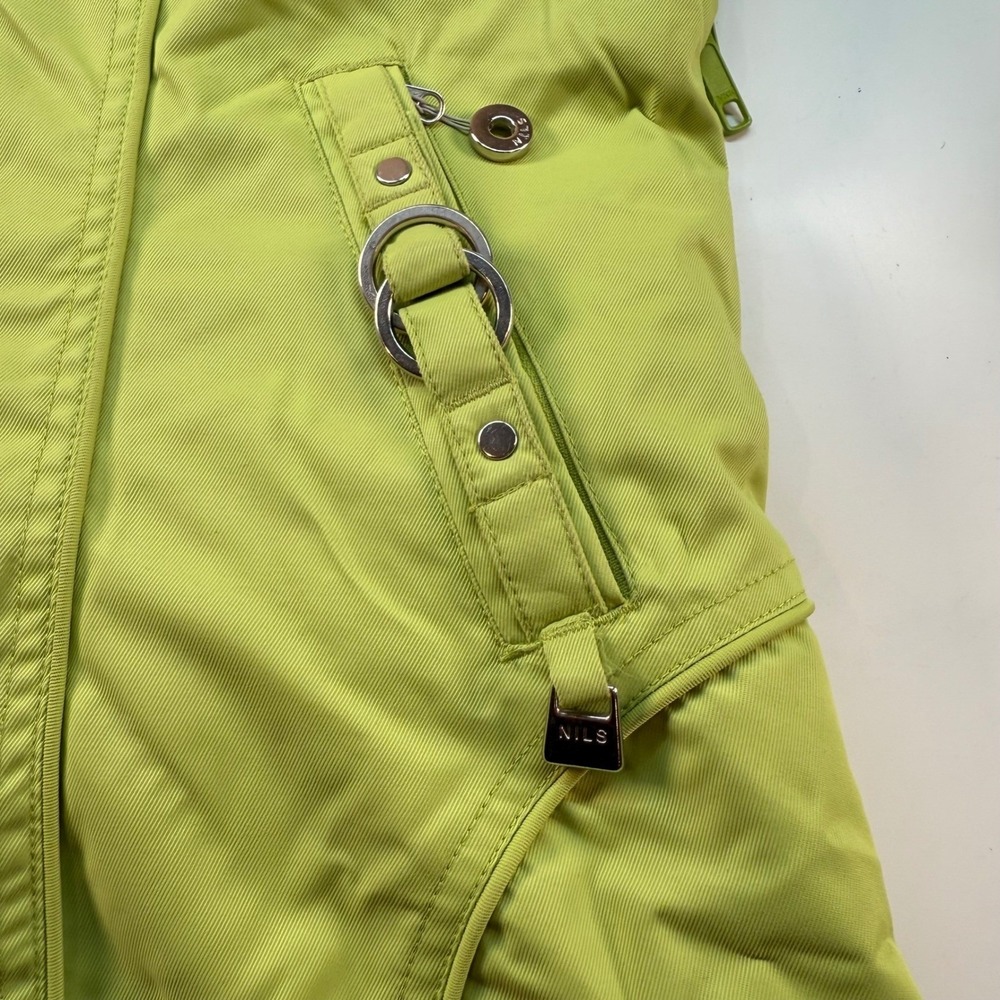 NILS Insulated Ski Jacket Hooded Nylon Snow Coat Womens Size 2 Green - Picture 10 of 10